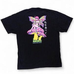 Know Bad Daze Black Graphic T Shirt XL Fairy Anime Streetwear